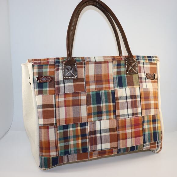 Handmade boat tote Plaid Tote Bag – 30cm - Picture 2 of 8